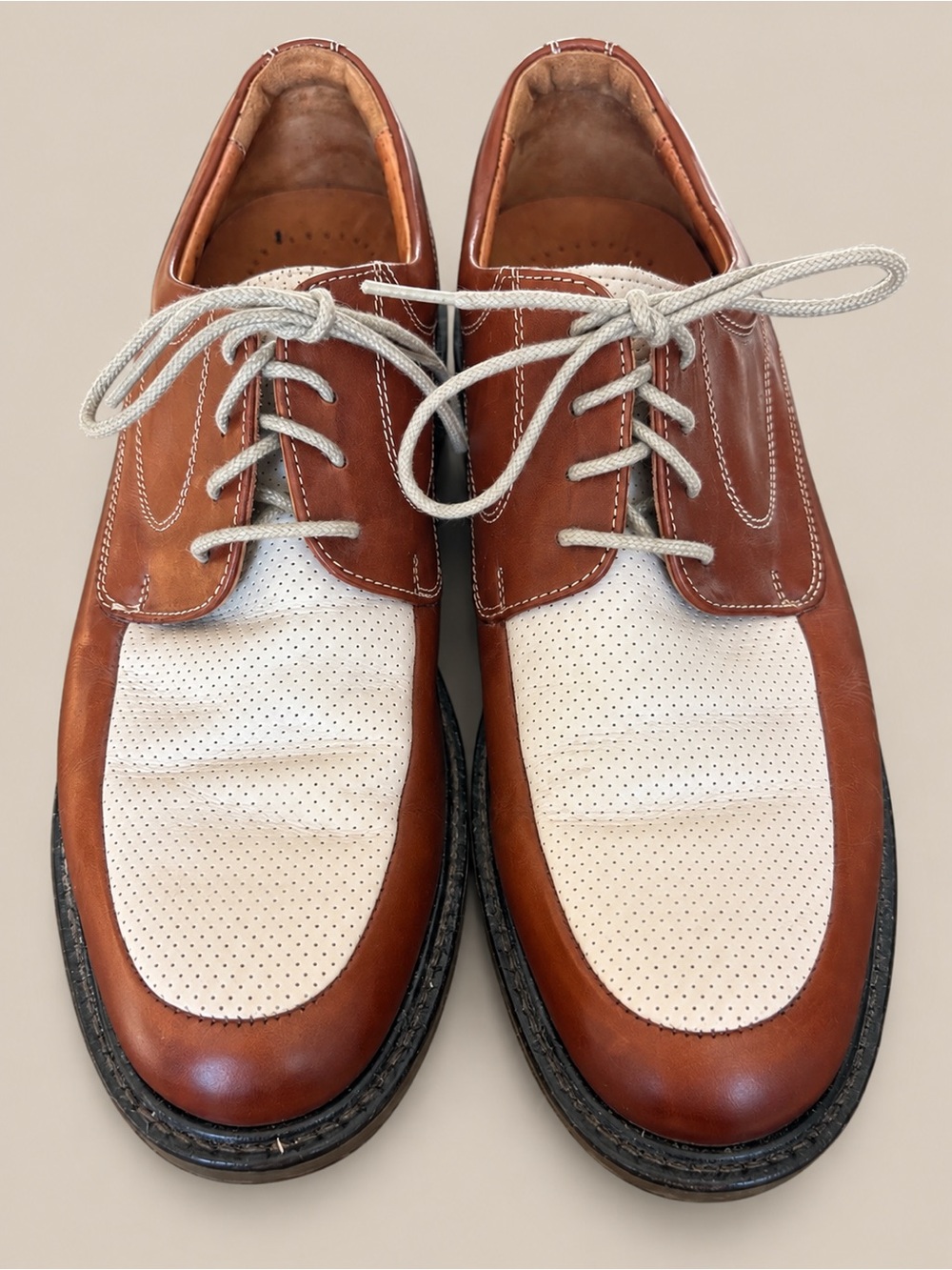 Johnston & Murphy Men’s 11.5 M Leather Saddle Oxford Shoes Made in Italy